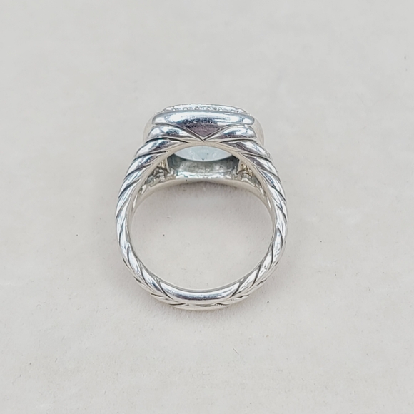 David Yurman Albion Ring With Blue Topaz And Diamonds - Picture 8 of 13